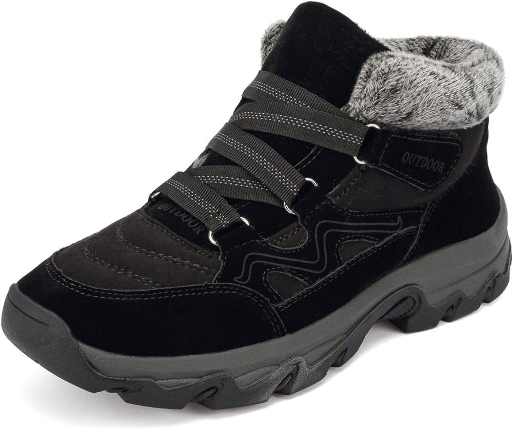 Buty Zimowe Ocieplane Antypoślizgowe Wygodne Wytrzymałe Unisex Czarne 41 EU
