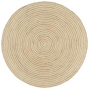 Dywaniki łazienkowe - vidaXL Dywanik ręcznie wykonany z juty, spiralny wzór, biały, 90 cm 133716 - miniaturka - grafika 1