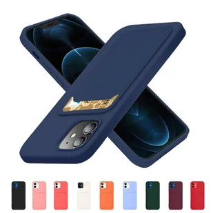 Card Case silikonowe etui portfel z kieszonką na kartę dokumenty do iPhone 12 Pro czerwony - Etui i futerały do telefonów - miniaturka - grafika 11