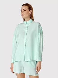 Koszule damskie - Simple Koszula KOD006 Niebieski Relaxed Fit - grafika 1