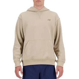 Bluza New Balance MT41534SOT - beżowa - Bluzy męskie - miniaturka - grafika 1
