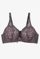 Biustonosze - Fioletowo-Różowy Biustonosz Full Cup Zdobiony Koronką Raviera - miniaturka - grafika 1