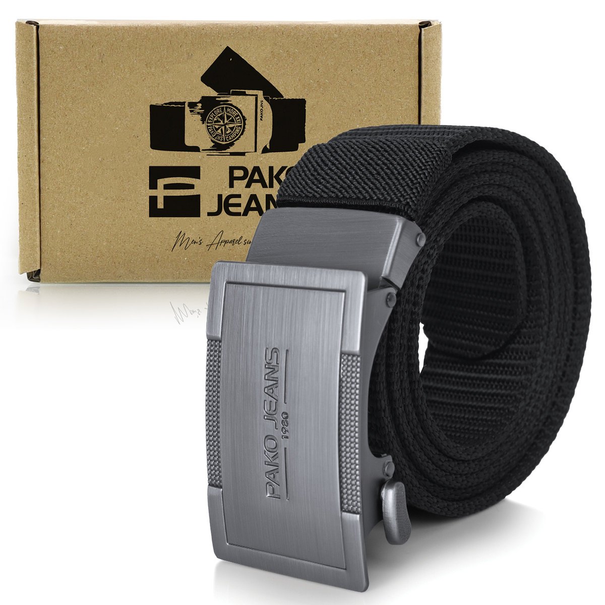 PASEK męski parciany stylowy pasek z automatyczną klamrą Pako Jeans