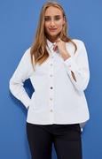 Koszule damskie - Klasyczna biała koszula ze złotymi guzikami 3946, Kolor biały, Rozmiar XL, Moodo - Primodo.com - miniaturka - grafika 1