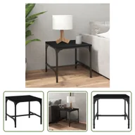 Ławy i stoliki kawowe - The Living Store stolik kawowy czarny 50x50x35 cm materiał drewnopochodny - miniaturka - grafika 1