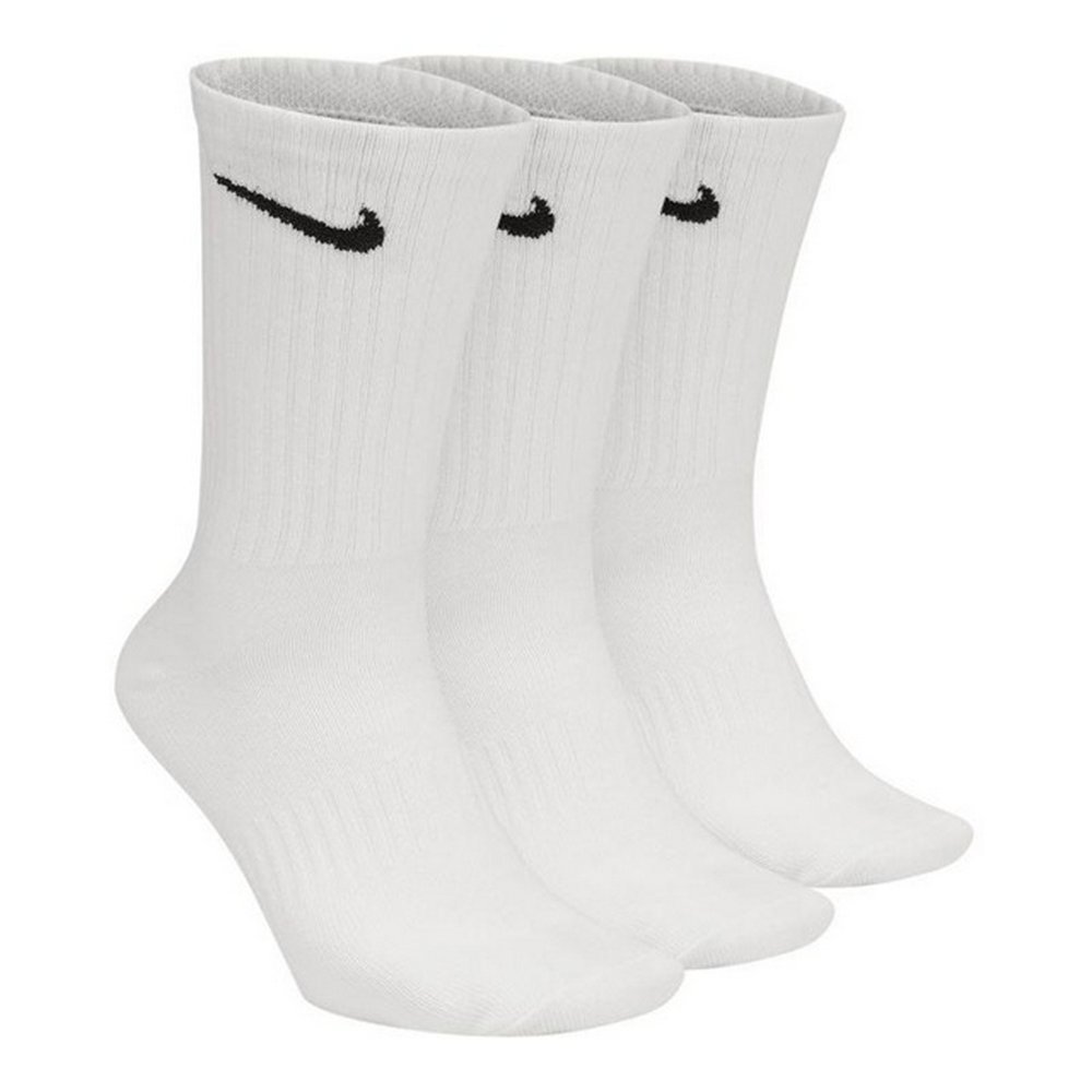 Nike Lekkie Skarpetki Codzienne Unisex Dla Dorosłych Z Logo (zestaw 3 Sztuk) (34/38 / Ciepły Biały)
