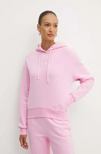 Patrizia Pepe bluza bawełniana damska kolor różowy z kapturem gładka 8M1619 J079 - Bluzy damskie - miniaturka - grafika 1