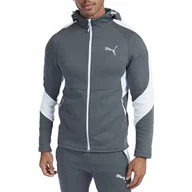 Bluzy męskie - 3182 Bluza Męska Puma Rozpinana Z Kapturem Zapinane Kieszenie Evostripe M - miniaturka - grafika 1