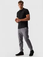 Spodnie męskie - Męskie spodnie casual joggery 4F 4FWMM00TTROM0944 - szary - miniaturka - grafika 1