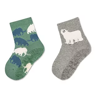 Sterntaler Niemowlęta FLI AIR DP Mammut+Eisbär kapcie skarpetki, zielone, 18, zielony - Kapcie damskie - miniaturka - grafika 1