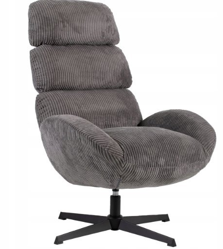 Fotel wypoczynkowy Axel szary sztruks obrotowy elegancki loft