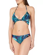 Stroje kąpielowe - Urban Classics Damskie bikini z nadrukiem All Over Print Ladies Draped Pattern zestaw bikini, dwuczęściowy kostium kąpielowy z górną częścią owijaną w 3 wariantach kolorystycznych, rozmiary XS - XL - miniaturka - grafika 1