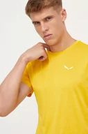 Koszulki męskie - Salewa t-shirt sportowy Puez Melange kolor żółty melanżowy - miniaturka - grafika 1