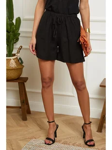 Le Monde du Lin Lniane szorty w kolorze czarnym - Spodenki damskie - miniaturka - grafika 1