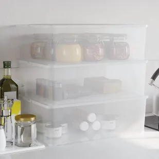 vidaXL Plastikowe pojemniki do przechowywania, 3 szt, 25L, sztaplowane - Pudła i pojemniki do przechowywania - miniaturka - grafika 1