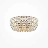 Lampy ścienne - BASFOR DIA100-WL-02 kinkiet kryształowy jasne złoto połysk - miniaturka - grafika 1