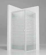 Kabiny prysznicowe - Kabina prysznicowa Komfort Bela 90x180 kwadratowa biały paski - miniaturka - grafika 1