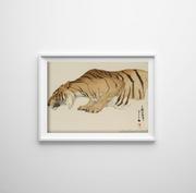 Plakaty - Plakat w stylu vintage Szkic tygrysa autorstwa Yoshidy Hiroshi A3 30x40cm z ramką pion - miniaturka - grafika 1