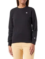 Bluzy damskie - Champion Legacy Basics W-Light Powerblend Fleece Crewneck Bluza Damska, Czarny, XS - miniaturka - grafika 1