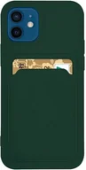 Etui i futerały do telefonów - Etui na kartę Silikonowe etui na telefon komórkowy z uchwytem na kartę Cover Bumper kompatybilne z Samsung Galaxy A72 (A725F) Ciemnozielony - miniaturka - grafika 1