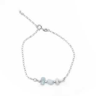 Bransoletka z Akwamaryn, Srebro p.925 - Bransoletki - miniaturka - grafika 1