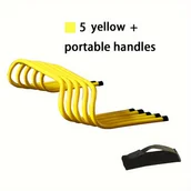 Inne - Wysokowidoczne Przeszkody Treningowe 23cm - Wytrzymały Materiał PE do Treningów Piłki Nożnej i Koszykówki, Pomarańczowy/Neonowo /Żółty - miniaturka - grafika 1