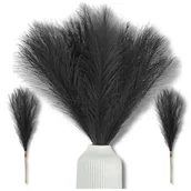 Sztuczne kwiaty - Trawa pampasowa sztuczna 20szt trzcina czarna dekoracyjna pióra - miniaturka - grafika 1