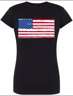 USA Flaga T-shirt Damski Modny Nadruk Rozm.M - Koszulki i topy damskie - miniaturka - grafika 1