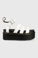 Sandały damskie - Dr. Martens sandały skórzane damskie kolor biały na platformie - miniaturka - grafika 1