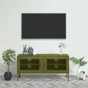 Szafki RTV - Vidaxl Szafka Pod Telewizor, Oliwkowa, 105X35X50 Cm, Stalowa - miniaturka - grafika 1