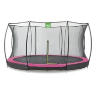 Trampoliny - Exit Trampolina naziemna Silhouette ø427cm z siatką zabezpieczającą różowa - miniaturka - grafika 1