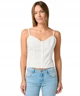 Koszulki i topy damskie - Koszulka Wrangler EYELET TOP 112364277 Vintage White M - miniaturka - grafika 1
