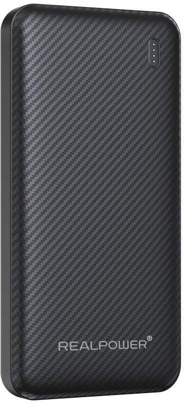 Realpower PB-10000 Plus,10.000 mAh,20W,2x USB-A,1xUSB-C black