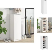 Szafki na buty - vidaXL Szafka na buty biała 30x35x100 cm materiał drewnopochodny - Półki i szafki na buty - miniaturka - grafika 1
