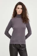 Swetry damskie - G-Star Raw sweter wełniany damski kolor fioletowy lekki z golfem - miniaturka - grafika 1