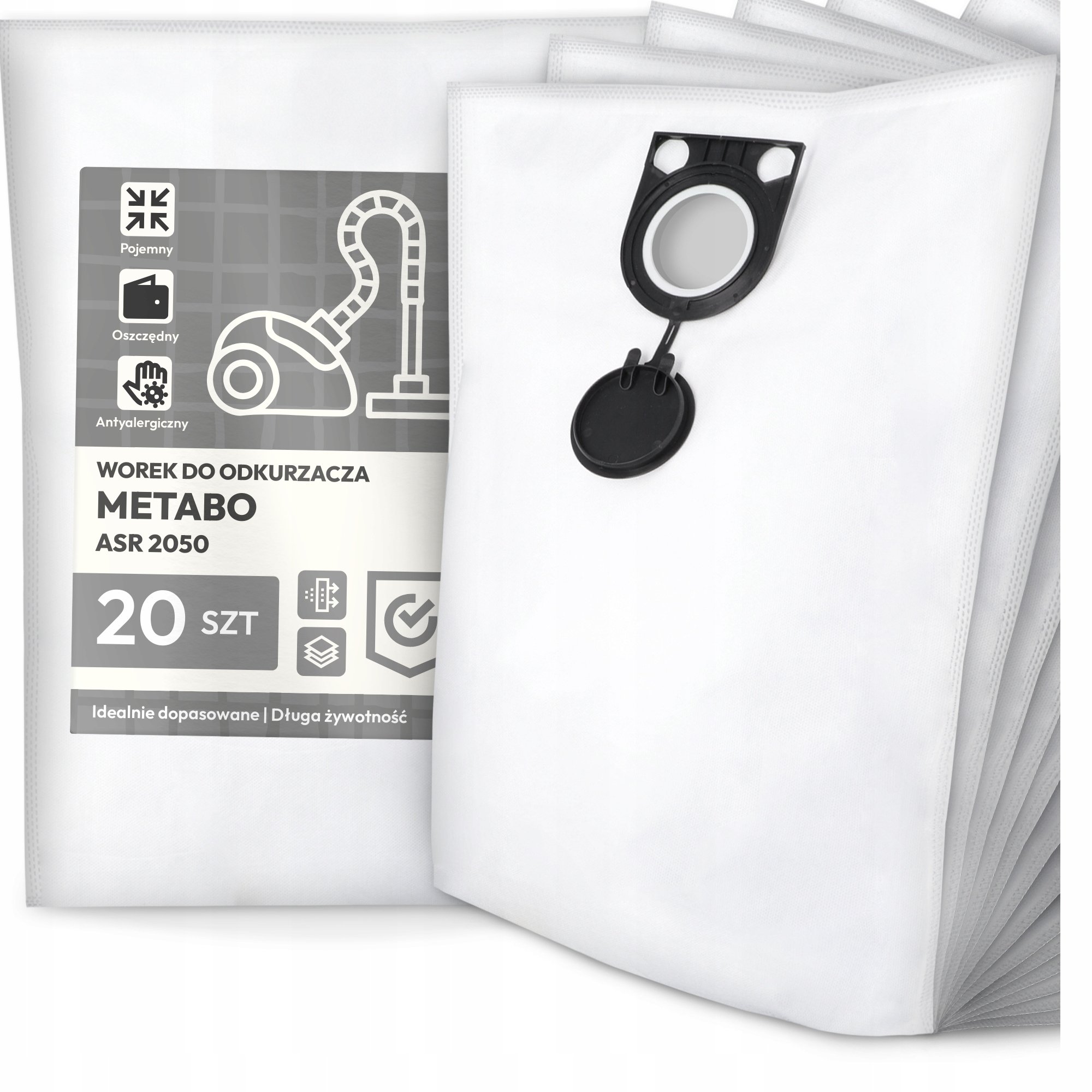 20x Worek do Odkurzacza Metabo Asr 2050 Syntetyczny Pojemny Mocny Worki G9