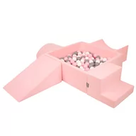 Suche baseny - KiddyMoon Piankowy plac zabaw PPZP-KW30D-115 z piłeczkami różowy: biały-szary-pudrowy róż basen 300/klin L/rampa L/półwałek L/schodek - miniaturka - grafika 1