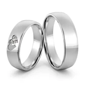 Obrączki ślubne - Obrączki ślubne z sercami i brylantami - Au-1190 - miniaturka - grafika 1