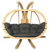 Fotele ogrodowe wiszące - Elior Grafitowy fotel podwieszany na taras C7-P11 - miniaturka - grafika 1