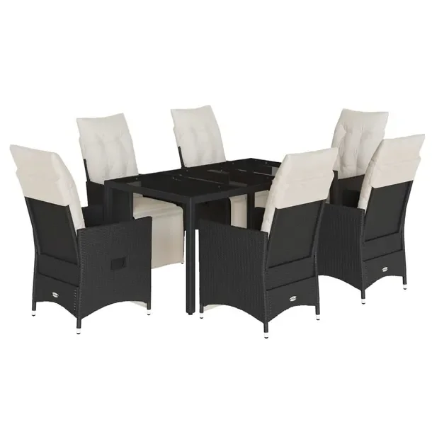 Zestaw Mebli Ogrodowych z Rattanu PE, Stół 150x90x75 cm, Krzesła 56x59x9