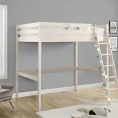 Łóżka dla dzieci i młodzieży - Łóżko antresola GEDEON - 140 × 190 cm - Lite drewno sosnowe - Bielone - miniaturka - grafika 1