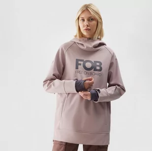 Damska bluza snowboardowa nierozpinana z kapturem 4F 4FAW23TSOFF161 - brązowa - Bluzy sportowe damskie - miniaturka - grafika 1