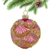 Bombki - BOMBKA SZKLANA DIANA 8CM RÓŻ/CZERWIEŃ - miniaturka - grafika 1