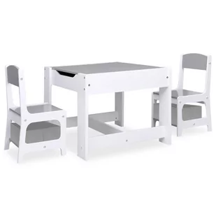 VidaXL Lumarko Stolik dla dzieci z 2 krzesłami, biały, MDF! 80283 VidaXL - Zestawy mebli dla dzieci - miniaturka - grafika 1