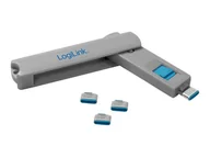 Pozostałe akcesoria sieciowe - LOGILINK AU0052 USB-C port blocker 1xkey and 4xlocks - miniaturka - grafika 1