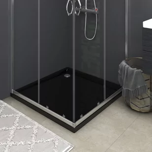 vidaXL Brodzik Kwadratowy brodzik prysznicowy ABS czarny 90 x 90 cm - Brodziki prysznicowe - miniaturka - grafika 1