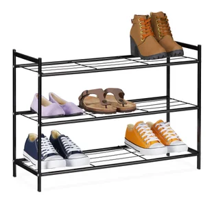 metalowy stojak na buty z 3 półkami - Szafki na buty - miniaturka - grafika 1