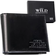 Portfele - Portfel męski skórzany Always Wild bez zapięcia portmonetka na karty i gotówkę z ochroną RFID, czarny - miniaturka - grafika 1