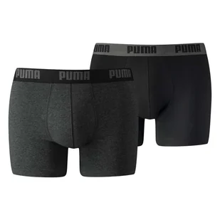 Męskie Bokserki PUMA PUMA BASIC BOXER 2P DARK GREY MEL 90682305 – Szary - Majtki męskie - miniaturka - grafika 1