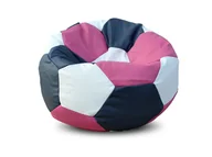 Fotele i pufy dla dzieci - Pufa piłka XXXL worek biało-różowo-czarna - miniaturka - grafika 1